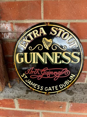 Lot 245 - GUINNESS ENAMEL SIGN 12" DIA