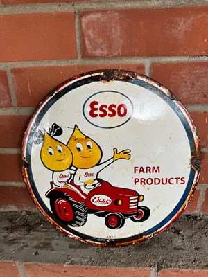 Lot 253 - ESSO ENAMEL SIGN 12" DIA