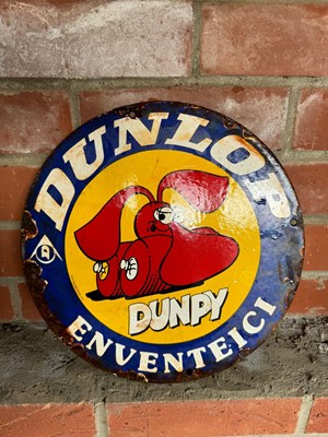 Lot 259 - DUNLOP ENAMEL SIGN 12" DIA