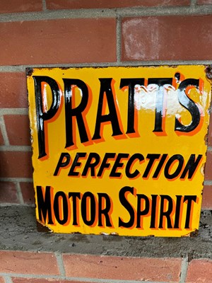 Lot 273 - PRATTS ENAMEL SIGN 122 x 12"