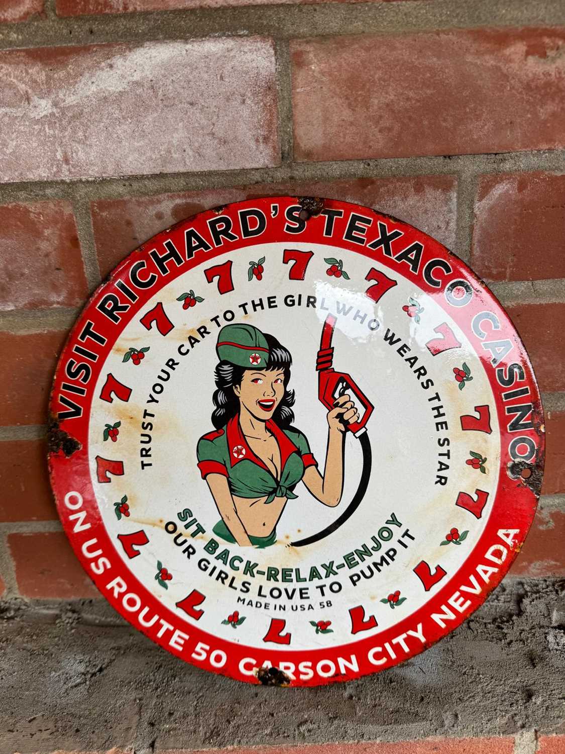 Lot 301 - TEXACO ENAMEL SIGN 12