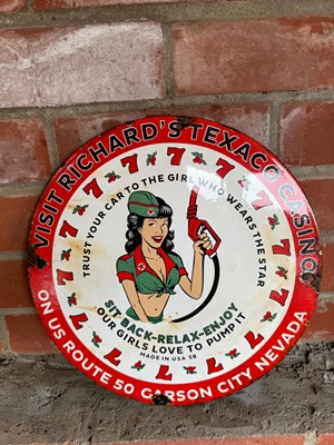 Lot 301 - TEXACO ENAMEL SIGN 12" DIAMETER