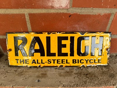 Lot 437 - RALEIGH ENAMEL SIGN 12" X 4"