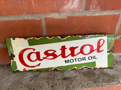 Lot 443 - CASTROL ENAMEL SIGN 12" X 4"