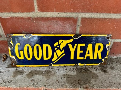 Lot 449 - GOODYEAR ENAMEL SIGN 12" X 4"