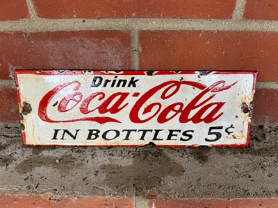 Lot 467 - COCA COLA ENAMEL SIGN 12" X 4"