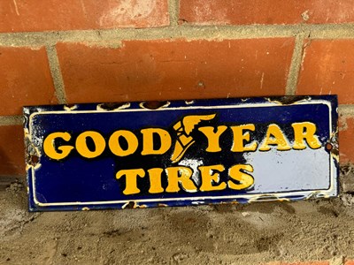 Lot 477 - GOODYEAR ENAMEL SIGN 12" X 4"