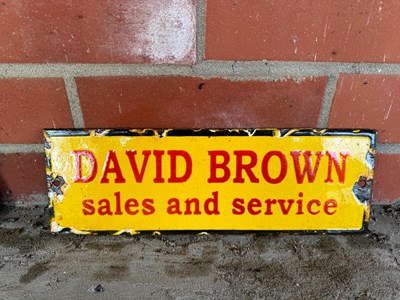 Lot 489 - DAVID BROWN ENAMEL SIGN 12" X 4"