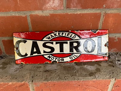 Lot 515 - CASTROL ENAMEL SIGN 12" X 4"