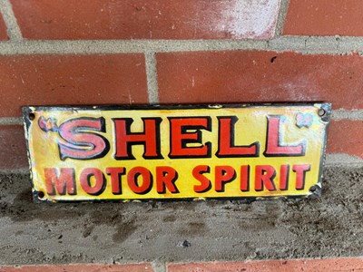 Lot 539 - SHELL ENAMEL SIGN 12" x 4"