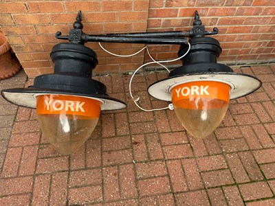 Lot 563 - PAIR OF YORK LAMPS