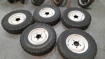 Lot 883 - 5 X MICHELIN XZL 7.50 R16C OFF ROAD (4x4)TYRES FITTED TO LAND ROVER STEEL WHEELS