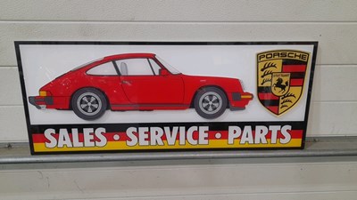 Lot 519 - PERSPEX 3D EFFECT PORSCHE 911 DEALER SIGN 33" X 13"