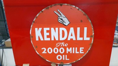 Lot 635 - TIN KENDALL 2000 MILE SIGN 24" DIA