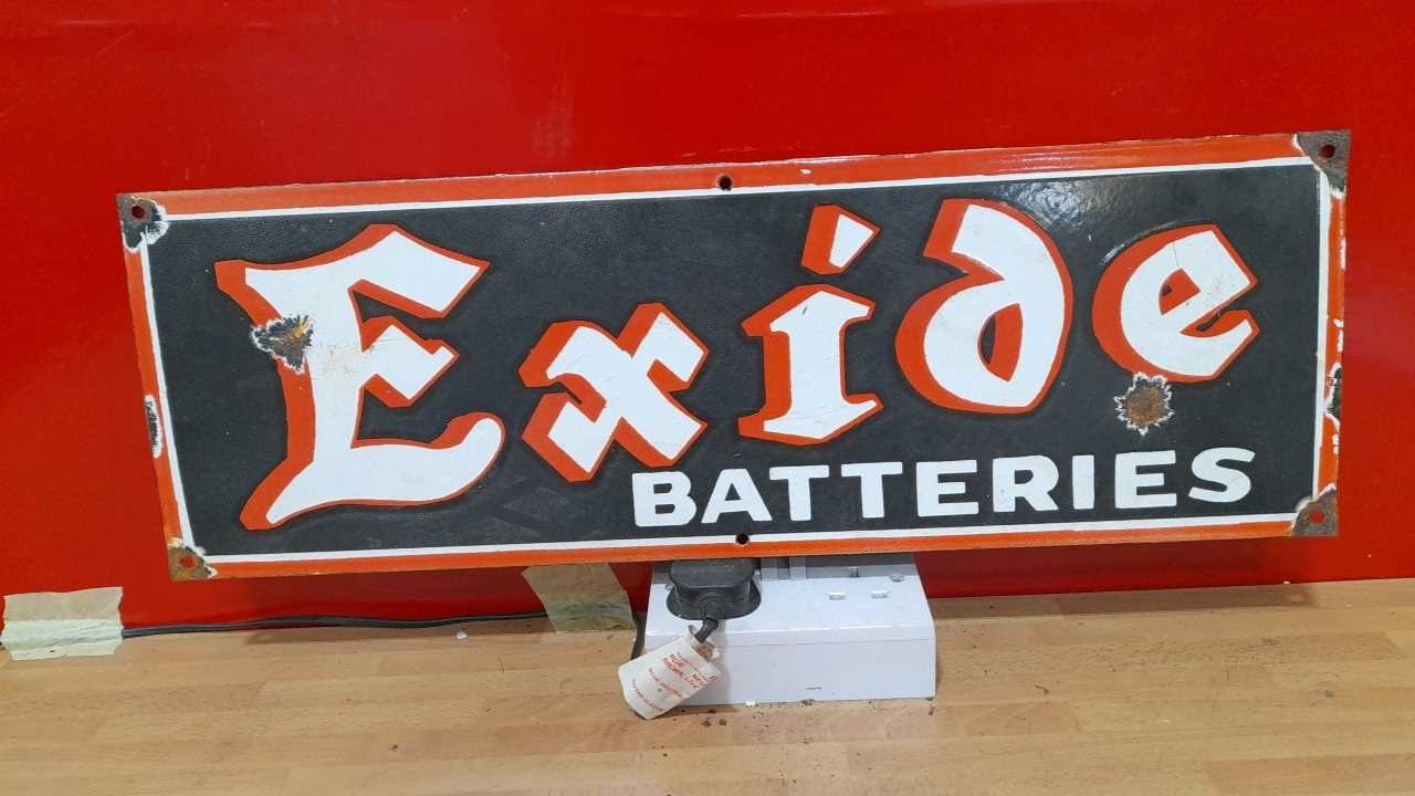 Lot 639 - EXIDE BATTERIES ENAMEL SIGN 24