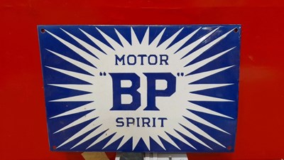 Lot 641 - BP MOTOR SPIRIT ENAMEL SIGN 14" X 9.5"