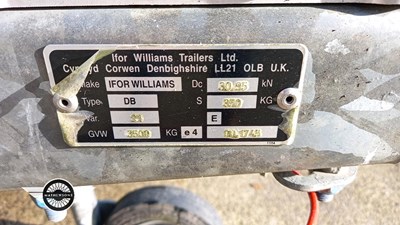 Lot 764 - 2016 IFOR WILLIAMS GD 105 TRAILER