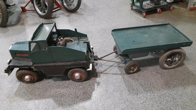 Lot 237 - WOODEN HAND BUILT SCAMMELL RIDE ON TRUCK & TRAILER