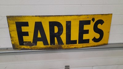 Lot 579 - EARL'S LARGE ENAMEL SIGN 47" X 16"