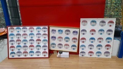 Lot 831 - 3X FRAMED TAX DISCS FROM 1998-2015