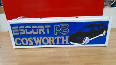 Lot 829 - ESCORT RS COSWORTH LIGHT UP SIGN 27" X 8"