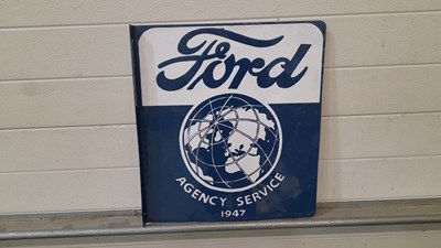 Lot 699 - HAND PAINTED FORD DOUBLE SIDED, WALL MOUNTED 20" X 19"