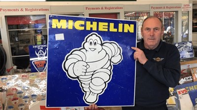 Lot 554 - LARGE MICHELIN TIN SIGN