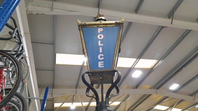 Lot 55 - VINTAGE STYLE POLICE LAMP ON CAST POLE