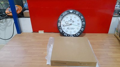 Lot 125 - OFFICIAL- LICENSED ROLEX WALL CLOCK 13"