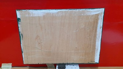 Lot 251 - WOODEN HAND PAINTED INDIAN MOTORCYCLE SIGN 19" X 13"