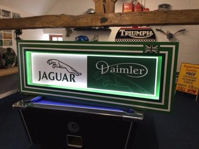 Lot 165 - LARGE ILLUMINATED JAGUAR DAIMLER SIGN