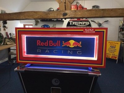 Lot 169 - LARGE ILLUMINATED REDBULL RACING SIGN