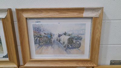Lot 547 - 7 X FRAMED RACING CAR PRINTS 15" X 11"