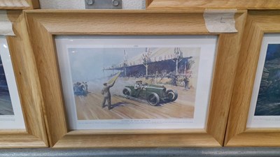Lot 547 - 7 X FRAMED RACING CAR PRINTS 15" X 11"