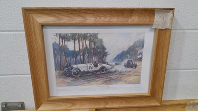 Lot 547 - 7 X FRAMED RACING CAR PRINTS 15" X 11"