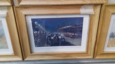 Lot 547 - 7 X FRAMED RACING CAR PRINTS 15" X 11"
