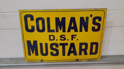 Lot 71 - COLMAN'S MUSTARD ENAMEL SIGN 24" X 16"