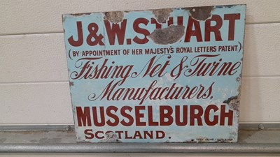 Lot 233 - J & W STUART MUSSELBURGH ENAMEL SIGN 15" X 12"