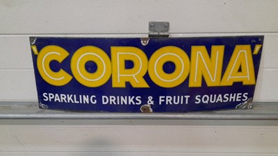 Lot 335 - CORONA DRINKS ENAMEL SIGN 30" X 10"