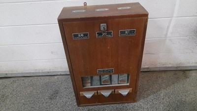 Lot 343 - WOODEN CIGARETTE MACHINE 20" X 13"