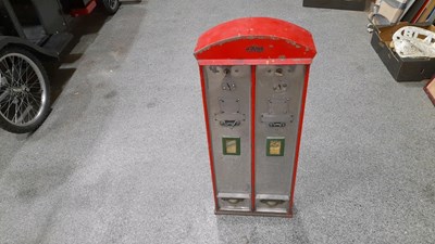 Lot 347 - CHROME & RED CIGARETTE MACHINE 33" X 13"