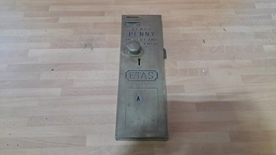 Lot 341 - BRASS PENNY OPERATED DOOR MACHINE