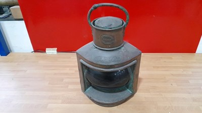 Lot 387 - COPPER SHIPS LAMP