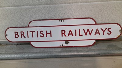 Lot 613 - BRITISH RAILWAYS ENAMEL SIGN 16" x 4"