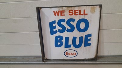 Lot 617 - WE SELL ESSO BLUE , DOUBLE SIDED ENAMEL SIGN 18" X 18"