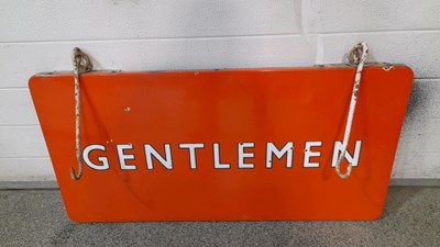 Lot 641 - GENTLEMEN ENAMEL SIGN 36" X 18"