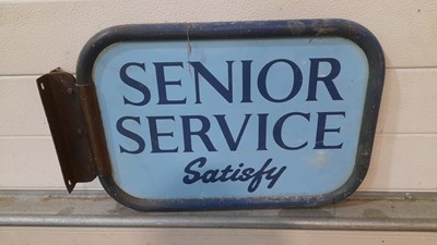 Lot 643 - SENIOR SERVICE , DOUBLE SIDED METAL SIGN 19" X 14"