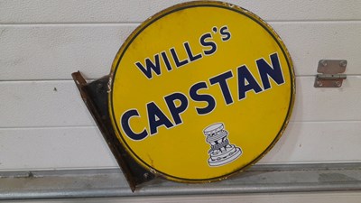 Lot 651 - WILLS'S CAPSTAN , DOUBLE SIDED ENAMEL SIGN 17" DIA