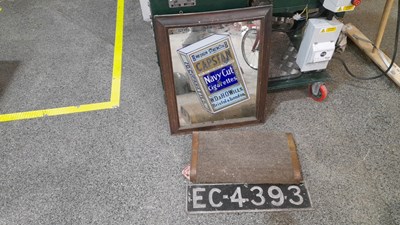 Lot 677 - CAPSTAN MIRROR 22" X 18" + FOOT WARMER APPROX 1940'S