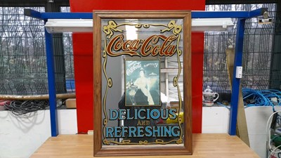 Lot 429 - COCA COLA FRAMED MIRROR 38" X 26"